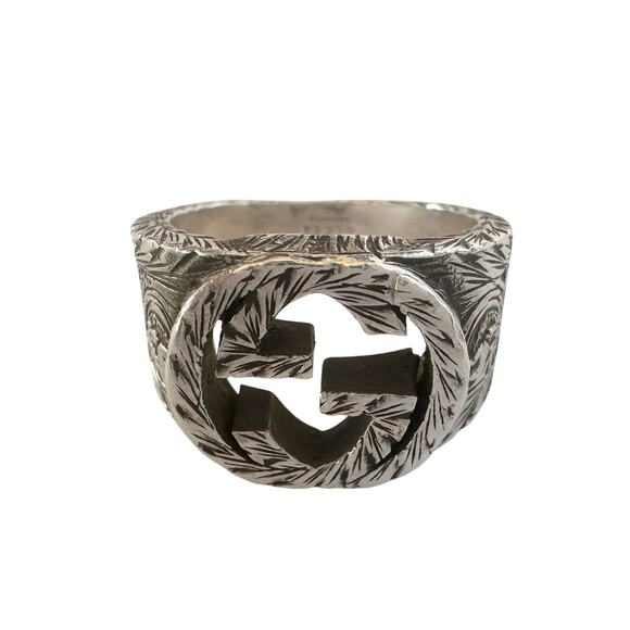 Gucci Interlocking G Arabesque Ring Sterling Silver - Picture 12 of 16
